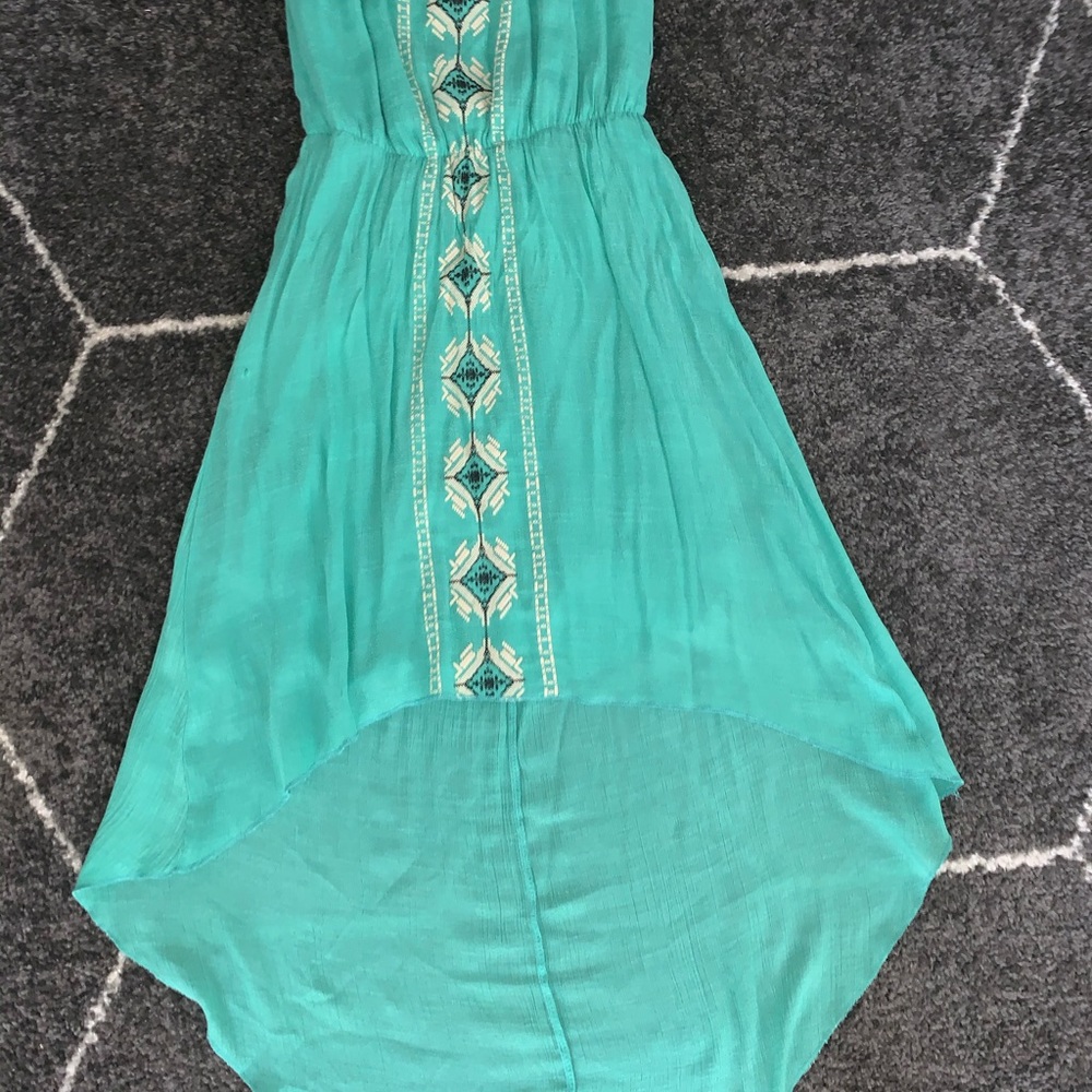💛Trixxi Aztec Green Strapless Dress